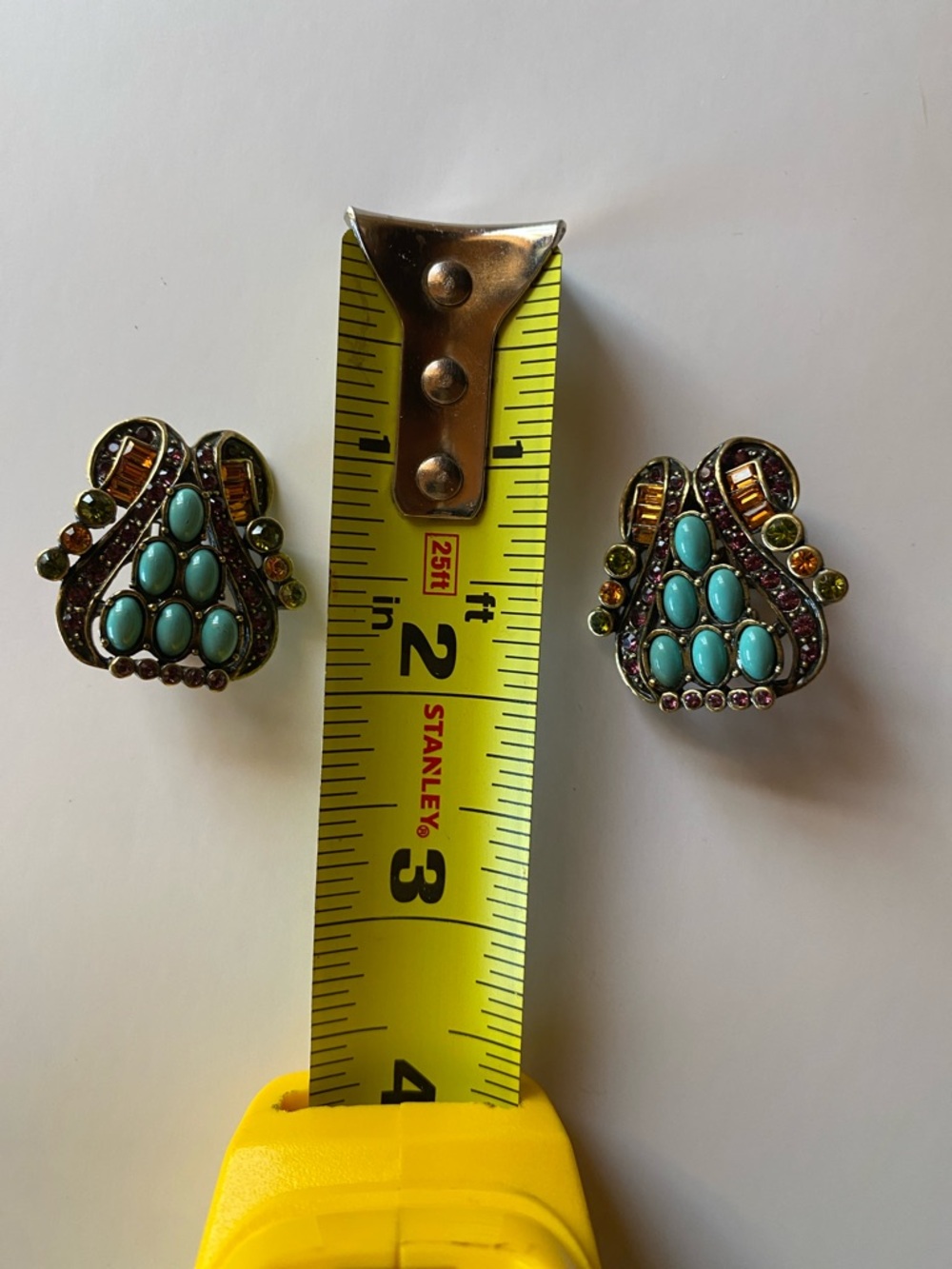 Heidi Daus Turquoise and Purple Multi-Colour Clip Earrings - Picture 6 of 17